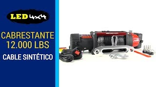 Cabrestante HPSWINCH 12V 12000 LBS  5448 Kg de capacidad Cable sintético  LED4X4 [upl. by Dallman585]