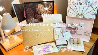 DIOR  Miss Dior Eau de Parfum Set Order with 3 Pouches amp Phone charms for free  Mother’s Day 2023 [upl. by Llesirg]