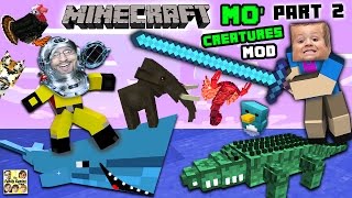 AQUARIUM ATTACK MO CREATURES MOD Showcase 2 LAND CREATURES CRAZYNESS FGTEEV Minecraft [upl. by Lleinad]