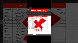 Easy way extrack date into DayMonth and Year in Excel exceltips exceltricks microsofttips excel [upl. by Wil]