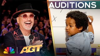 GENIUS 2YearOld Baby Dev Is AGTs Youngest Mathematician  Auditions  AGT 2024 [upl. by Brigida]