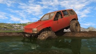 JEEP GRAND CHEROKEE TRAIL READY  MUDDING OFFROADING JUMPS BeamNG Drive Mods [upl. by Nicoline]