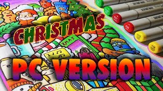 CHRISTMAS DOODLE 2017 PC  Doodles 10  Copic Markers [upl. by Buyer]