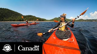 Kayaking on the Saguenay River in 360  Parks Canada [upl. by Llenyt]