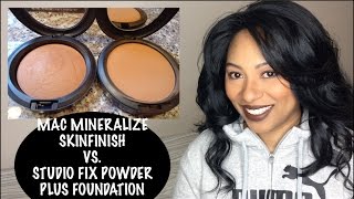 MAC Mineralize Skinfinish Natural vs MAC Studio Fix Powder Plus Foundation [upl. by Akieluz]