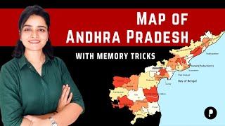 Map of Andhra Pradesh 2023  AP New Districts 2023  Geography  With Mnemonics [upl. by Elrebma]