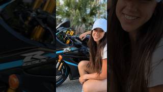 The first time four inches has ever been enough😏 slammed gsxr1000r motogirl bikergirl bikelife [upl. by Elleral148]