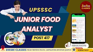 junior food analyst vacancy II UPSSSC II JUNIOR FOOD ANALYST UPSSSC II food technology [upl. by Ecilahc480]