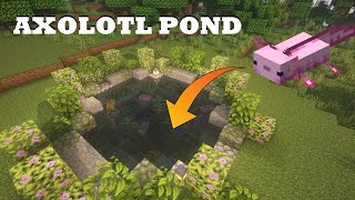 Minecraft How to Build an Axolotl Pond  Axolotl Pet House Tutorial [upl. by Roma545]