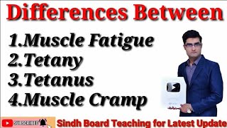 Difference Between Muscle Fatigue Tetany Tetanus Muscle Cramp [upl. by Icnan]