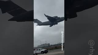 What a Rare sight to see C17 Globemaster landing at LAX 081423 shorts [upl. by Sherard]