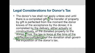 BT 9 Concept of Donation and Donors Tax [upl. by Nnylyoj]