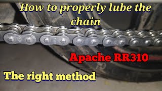 HOW TO LUBE THE CHAIN PROPERLY  APACHE RR310 BS6  DIY [upl. by Vento]