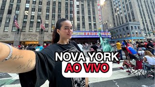 🔴 Nova York ao vivo passeando pelas avenidas de Manhattan na reta final do verão  eventos de rua [upl. by Eniamrehc]