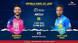 LIVE  Barbados Royals vs Saint Lucia Kings  CPL 2023 [upl. by Illehs447]