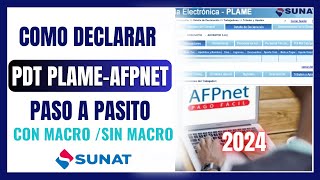 🟠 Como declarar el PDT PLAME y AFP NET 2024  Tutorial paso a paso SUNAT desde cero [upl. by Eibot77]