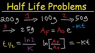 Half Life Chemistry Problems  Nuclear Radioactive Decay Calculations Practice Examples [upl. by Goren]