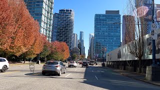 West Van to Vancouver City in British Columbia Canada  Driving to Downtown  Autumn Beauty [upl. by Reidid325]