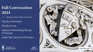 Faculty of Dentistry Law Nursing Pharmacy Fall 2024 Convocation [upl. by Ehtylb]