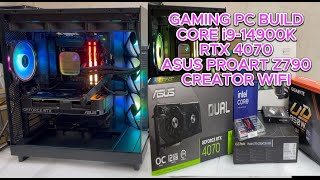 Gaming PC Build i914900K RTX 4070  ASUS PROART Z790 CREATOR WIFI  PC assembly tutorial 2024 [upl. by Ecirtram]