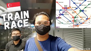 Which is faster from Bencoolen to Promenade Singapore MRT Train Race [upl. by Wedurn]