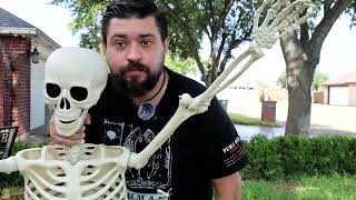 keleton Halloween Decor with Dog Skeleton 54Ft Posable Life Size Skeleton  Plastic Realistic [upl. by Nahtaneoj223]