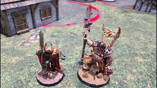 AoS Battle Report Ogor Mawtribes vs Slaves to Darkness [upl. by Aroda]