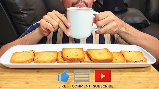 ASMR CRUNCHY ITALIAN BUTTERY FRUIT TOAST DIPPED IN HOT CHOCOLATE MUKBANG EATING SHOW [upl. by Whitebook]