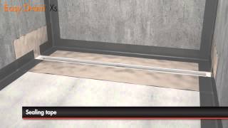 Linear Shower Drain Installation – Easy Drain Xs English [upl. by Eneli]