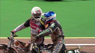 Nicholls v Sayfutdinov FIGHT  FIM Speedway Grand Prix [upl. by Yniattirb]