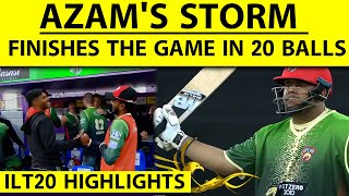 ILT20 HIGHLIGHTS AZAM KHAN SMASHES FASTEST 50😮ANOTHER DEFEAT FOR GULF GIANTS I DESERT VIPERS VS GG [upl. by Maryly]