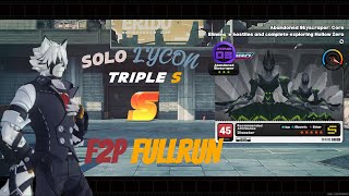 SOLORUN F2P LYCON VS 🆚 HOLLOW ZERO LEVEL 45 FULLRUNZENLESS ZONE ZERO زينلس سولو فريتوبلاي لايكون [upl. by Lasonde]