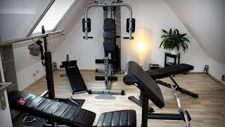 Eigener Fitness Raum Kettler Axos Kraftstation Finnlo 3865 Schmidt Hantelbank Training home Workout [upl. by Licec]