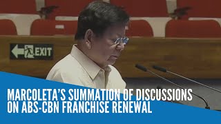 Marcoleta’s summation of discussions on ABSCBN franchise renewal [upl. by Aiuqet]