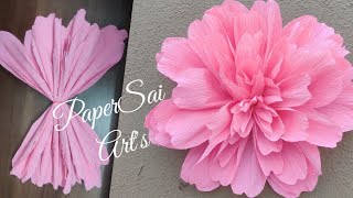 Gigantes flores de papel crêpe Giant Crepe paper flower for room decor Handmade PaperSaiarts [upl. by Orodisi41]