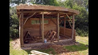 Roundwood timber framed shed part 9 cladding [upl. by Ettedanreb]