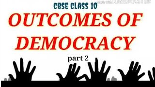 OUTCOMES OF DEMOCRACY CIVICSCBSE 10THIN MALAYALAM [upl. by Moritz]