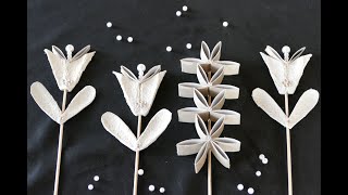 DIY Blütenstecker aus Eierschachteln u Toilettenpapierhülsen – einfach – DIY Flower Studs [upl. by Nottirb625]