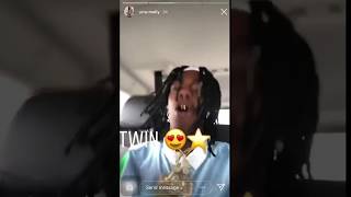 YNWMelly listening to JGreen Up Next DELETED SNAP [upl. by Yelime]