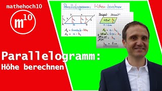 Parallelogramm Höhe im Parallelogramm berechnen [upl. by Rahcir]