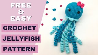 FREE jellyfish crochet pattern Jellyfish crochet tutorial How to crochet a jellyfish Amigurumi [upl. by Morlee294]