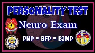 NEURO EXAM  PERSONALITY TEST  PNP  BFP  BJMP  PCG [upl. by Nostets]