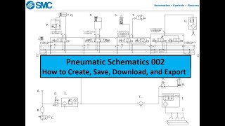 Pneumatic Schematics 002  Create Save Download Export [upl. by Anaihr]