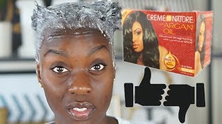 I TRIED A NEW RELAXER CREME OF NATURE WITH ARGAN OIL RELAX AND COLOR [upl. by Kcirdorb265]