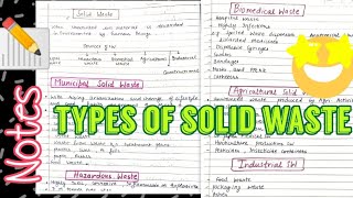 Types of solid waste industrial agricultural municipal hazardous biomedical 😎 [upl. by Accemahs]