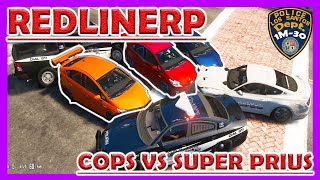 GTA 5  RedLineRP 10  SUPER CHARGED PRIUS VS COPS [upl. by Hsejar]