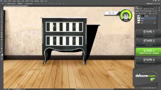 Tuto 10  Mise en ambiance dun meuble dans un décor sous Photoshop CS6 [upl. by Nommad]
