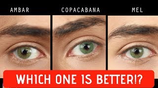 HIDROCOR RIO COPACABANA VS MEL VS AMBAR  BEST GREEN CONTACT LENSES 2018 [upl. by Llenrad94]