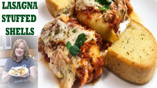 LASAGNA STUFFED JUMBO SHELLS RECIPE  How to make stuffed shells [upl. by Oilla]