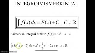 Integraalifunktion määritelmä [upl. by Alderman]